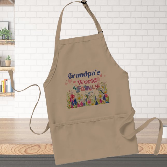 Tablier "Famille du monde de grand-père" Grand-père floral (Créateur téléchargé)