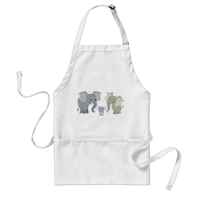 Tablier Famille Eléphant Cartoon (Devant)