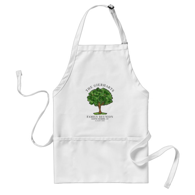 Tablier Famille Réunion généalogique Arbre Cousins papier  (Devant)