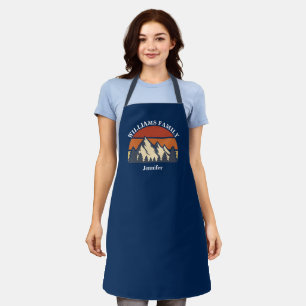 Tablier Famille Reunion Sunset Mountain Blue Monogramme