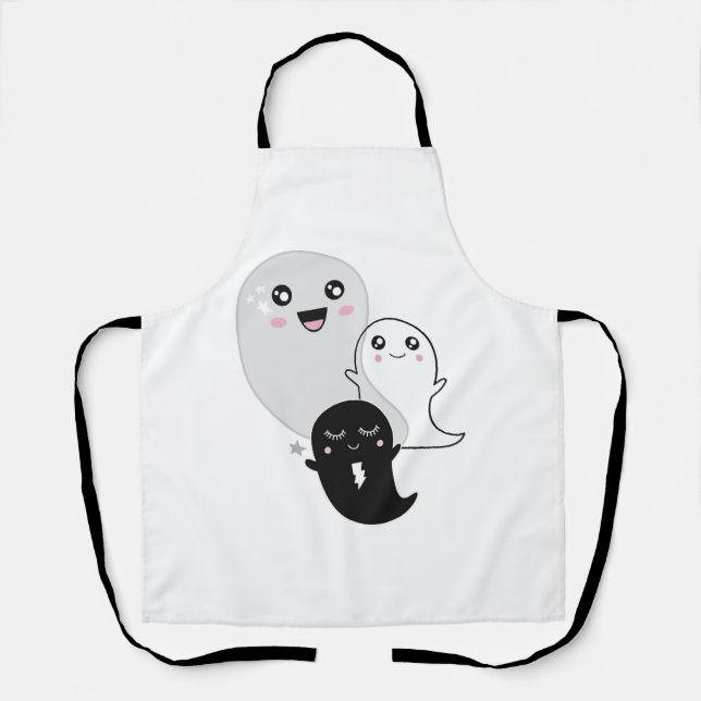 Tablier fantômes mignons halloween kawaii (Recto)