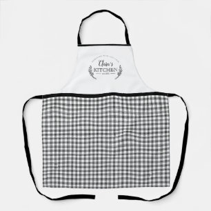 Tablier Farmhouse personnalisée Charme de campagne Plaid