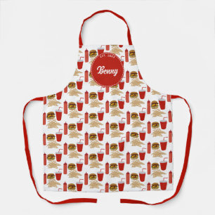 Tablier Fast Food Burger Fries Motif Monogram BBBQ
