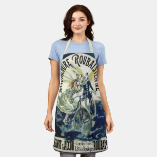 Tablier Fées Art Nouveau Vintage, Pierrot à bicyclette Lun