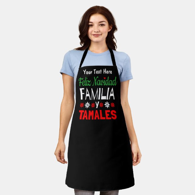 Tablier Feliz Navidad Familia Y Tamales (Porté)