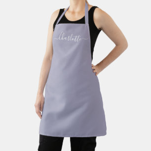 Tablier Féminin lilas poussiéreux écriture personnalisée m