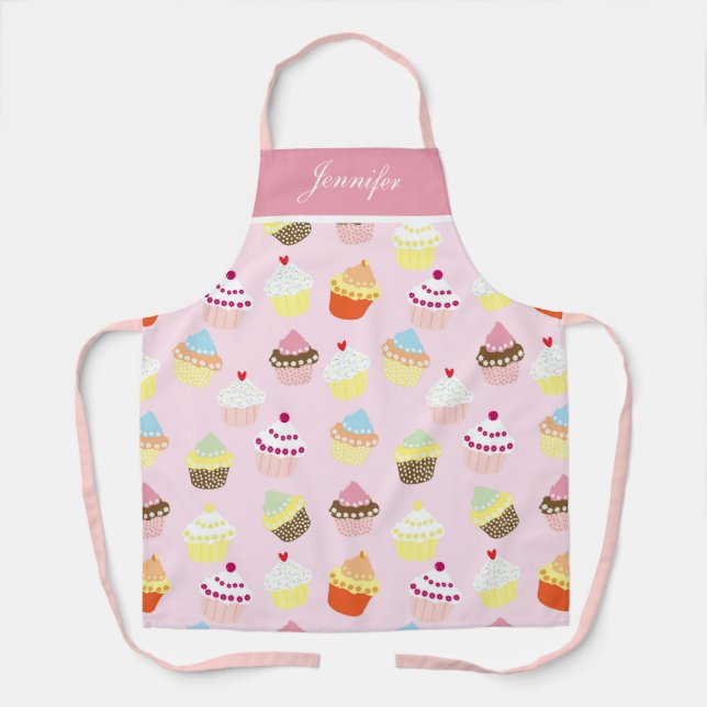 Tablier féminin rose sur mesure (Recto)