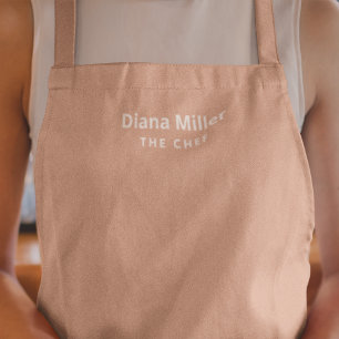 Tablier Feminine Rose Dusty Son Nom Personnalisé