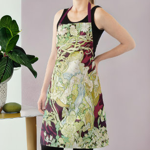 Tablier Femme à marguerite - Mucha daisy textile repro