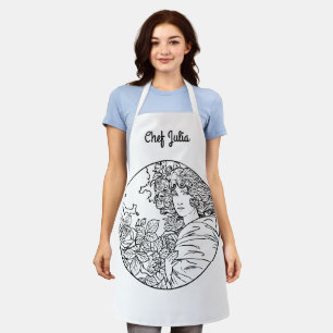 Tablier Femme Art Nouveau vintage aux fleurs