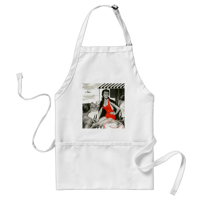 Tablier Femme d'un rouge ardent (Devant)