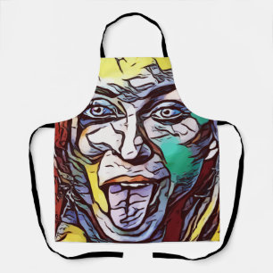 Tablier Femme Graffiti Peinture Art Visage Couleur Oeil