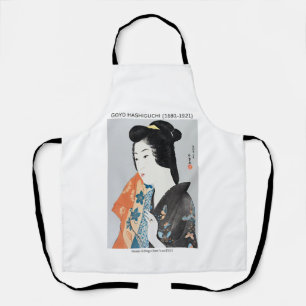 Tablier Femme japonaise tenant sa serviette - Goyō Hashigu