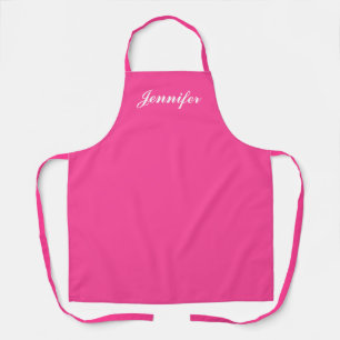 Tablier Femme Magenta Hot Pink Script Monogramme Chef