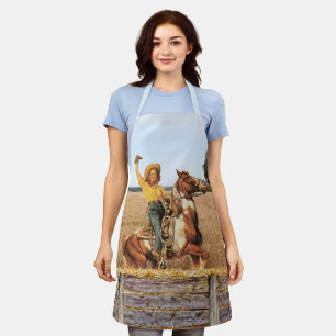 Tablier Femme Occidentale vintage Sur L'Apron À Vagues