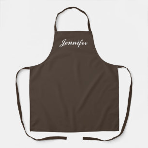 Tablier Femme Sombre Brown Script Chef personnalisé