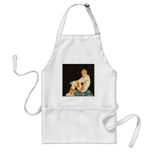 Tablier Femme Vintage Art Déco, Fumant par S. Chompre