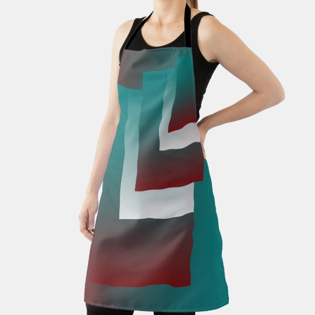 Tablier Fenêtres en blanc bordeaux turquoise (Insitu)