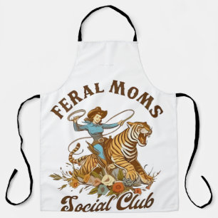 Tablier Feral Mom Social Club Funny Retro Boho Cowgirl