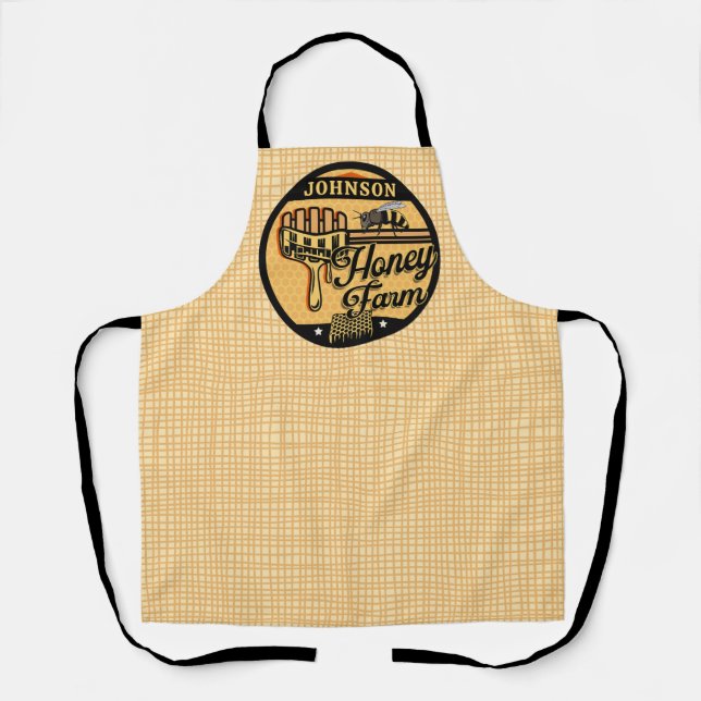 Tablier Ferme d'abeilles de miel NOM PERSONNALISÉ Ruche de (Recto)