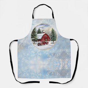 Tablier Ferme d'hiver de Noël