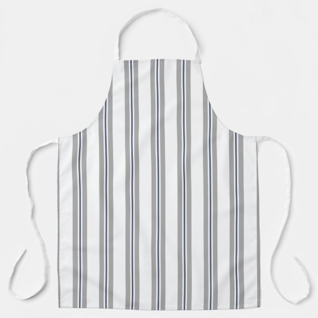 Tablier Ferme Vintage French Ticking Gris Bleu Gris (Recto)