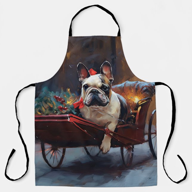 Tablier Festin de Noël de Bulldog en France (Recto)