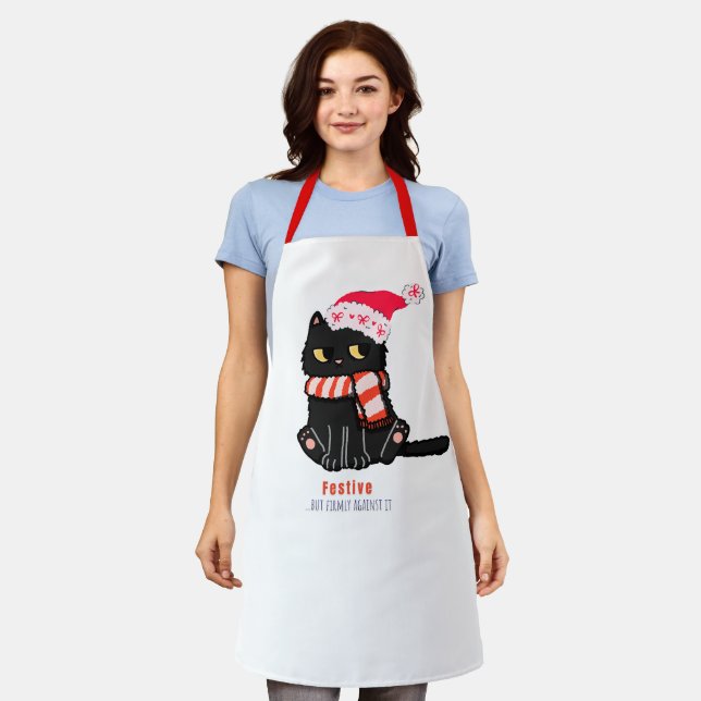 Tablier Festive Cat Apron  (Porté)