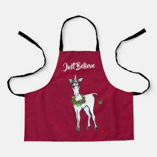 Tablier Festive Noël Unicorne, juste croire