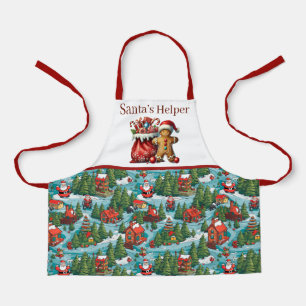 Tablier Festive Père Noël aide enfants unisex