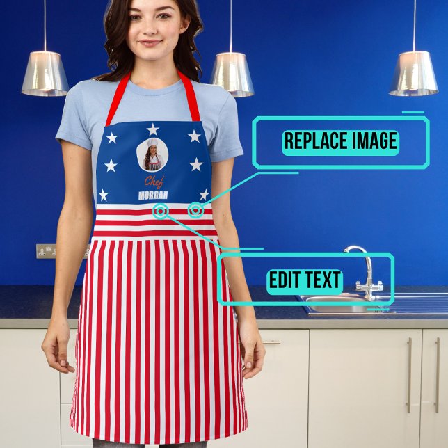 Tablier Fête de l'Indépendance Rouge Blanc et Bleu (Please enjoy our design and see the others in the collection.)