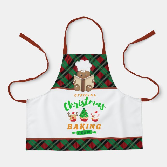 Tablier fête de Noël cuisson pain d'épices équipage enfant (Recto)