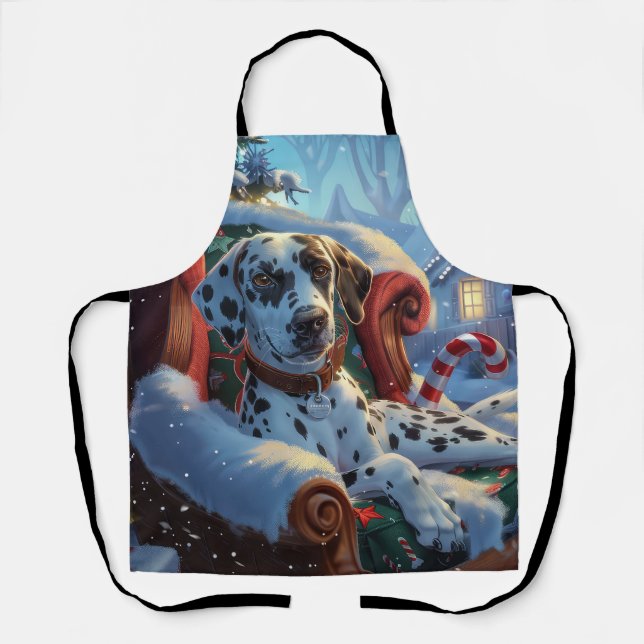 Tablier Fête de Noël des Chiens de Dalmatie (Recto)