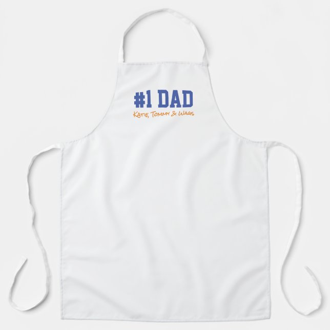 Tablier Fête des pères #1 DAD Kids Noms amusants (Recto)