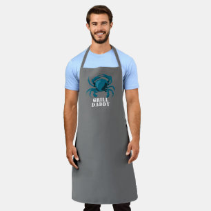 Tablier Fête des pères, Grill Papa Crabe Bleu