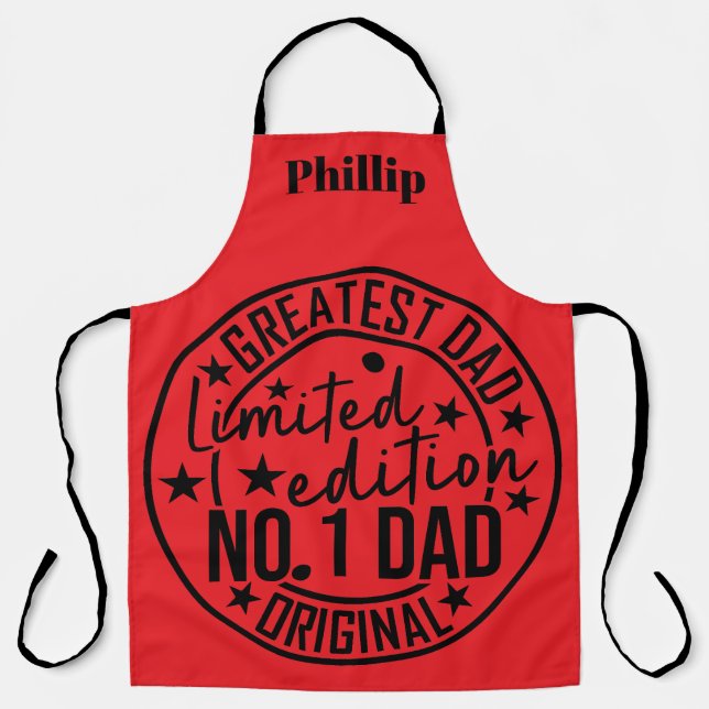 Tablier Fête des pères Meilleur papa No 1 Papa Personnalis (Recto)