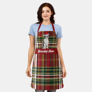 Tablier Fêtes Red Plaid Boston Terrier Dog Noël
