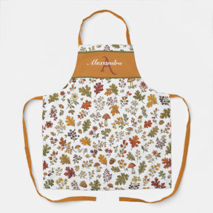 Tablier Feuille florale de champignon de bois automnal Nom