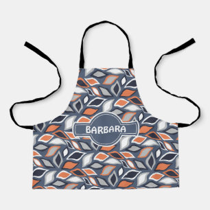 Tablier Feuille gris orange Motif minimal