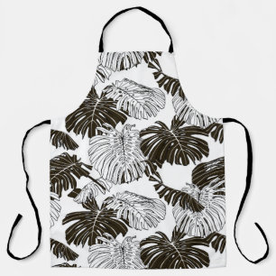 Tablier Feuille Monstera motif continu