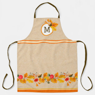 Tablier Feuilles automnales monogrammes