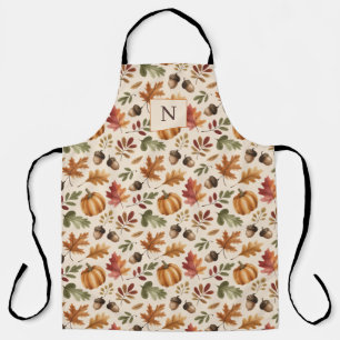 Tablier Feuilles d'aquarelle orange d'automne