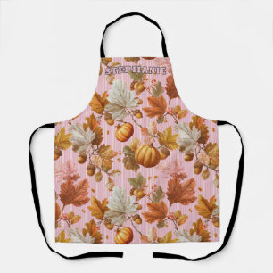 Tablier Feuilles d'automne et Citrouilles Motif sans coutu