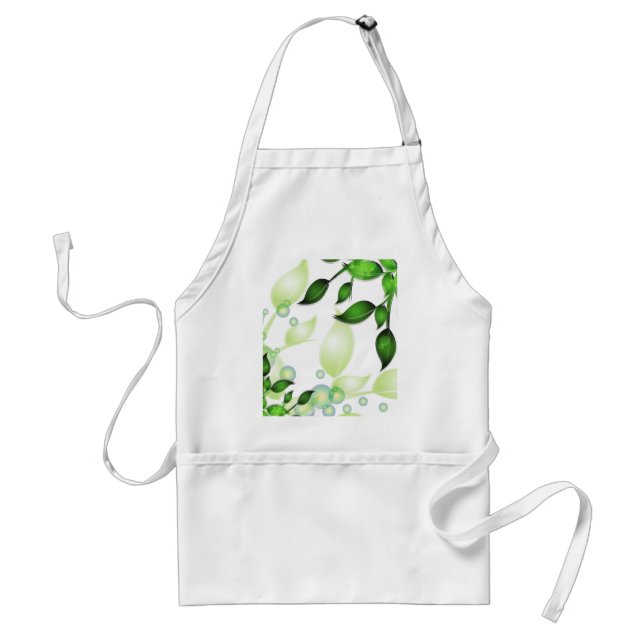 Tablier Feuilles de jardin frais sur blanc (Devant)
