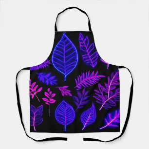 Tablier Feuilles de néon en teintes rose et violet
