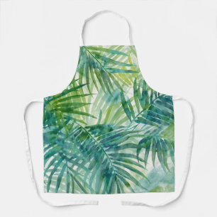 Tablier Feuilles de palmier vert sarcelle Art tropical aqu