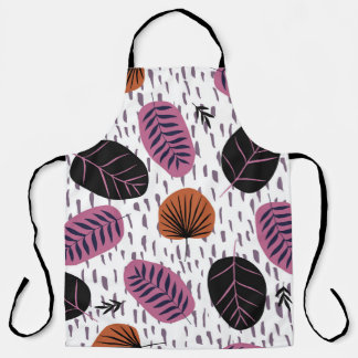 Tablier Feuilles tropicaux, motif sans couture branché.