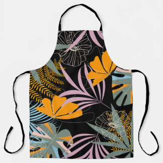 Tablier Feuilles tropicaux : Vintage foncé.