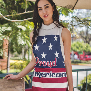Tablier Fier drapeau américain patriotique rouge bleu blan