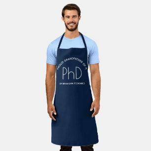 Tablier Fier Grand-père Ph.D. Domaine d'études Bleu Blanc 